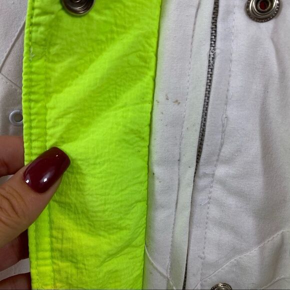 New with Tags Vintage 80’s New York Girl White and Neon Winter Jacket Small - Picture 8 of 13